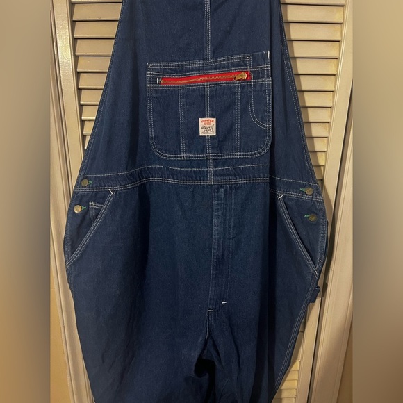 Vintage Pointer Brand High Back Bib Overalls Blue Denim USA Farm Workwear - Picture 2 of 14